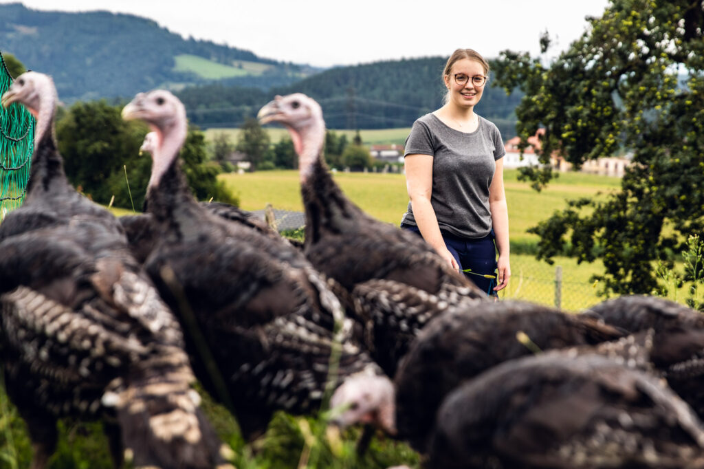 Familie Strauß auf ihrem Geflügelhof